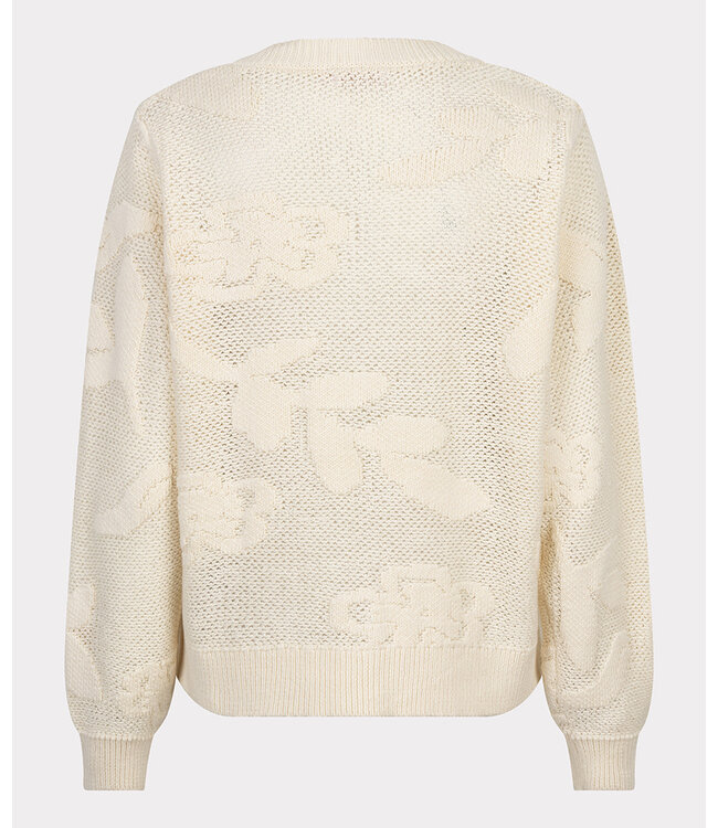 Esqualo Cardigan fancy daisy knit - Natural