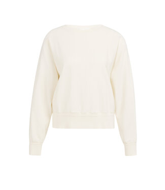 YAYA Batwing sweater with subtle seam details - ECRU