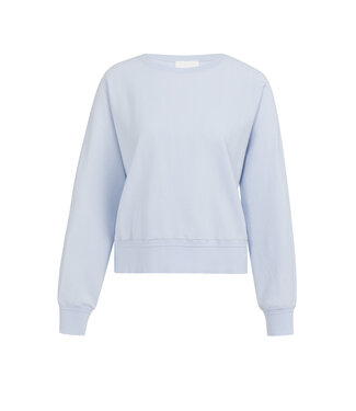 YAYA Batwing sweater with subtle seam details - ICE BLUE