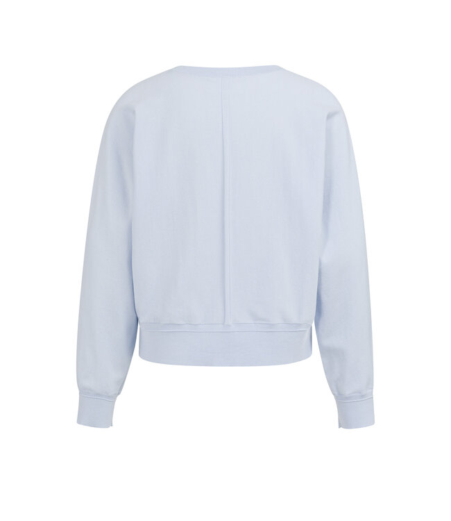YAYA Batwing sweater with subtle seam details - ICE BLUE