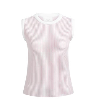 YAYA Sleeveless ribbed sweater with crew neckline - GRAY LILAC