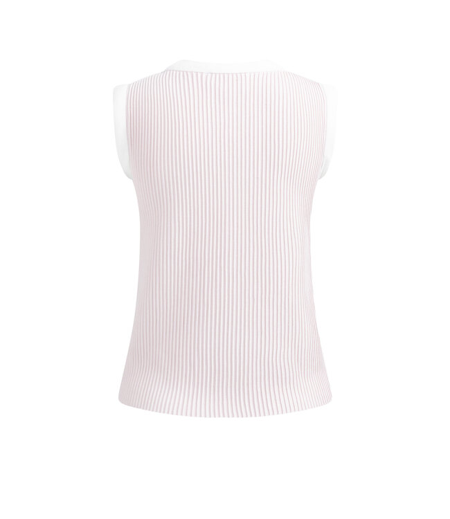 YAYA Sleeveless ribbed sweater with crew neckline - GRAY LILAC