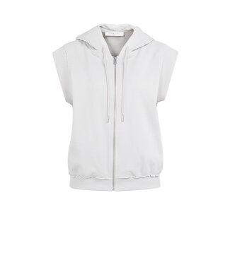 YAYA Sleeveless hoodie with cords - TEMPLE GRAY