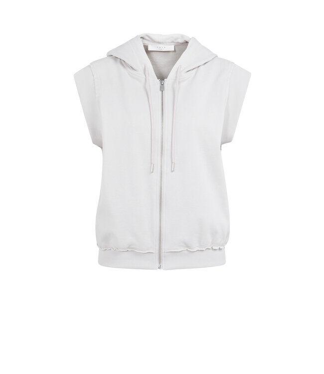 YAYA Sleeveless hoodie with cords - TEMPLE GRAY