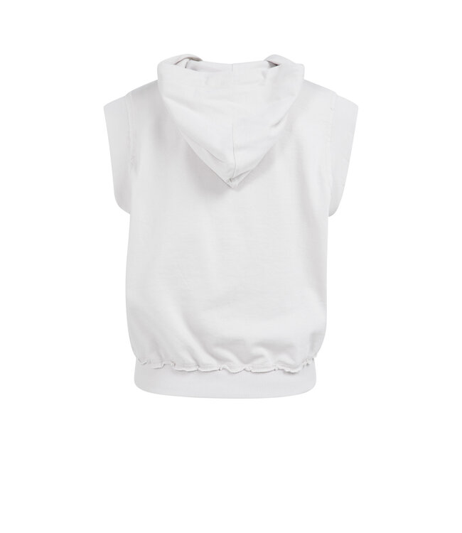 YAYA Sleeveless hoodie with cords - TEMPLE GRAY