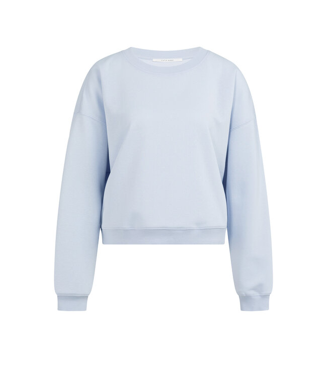 YAYA Lightweight sweater with crew neck - ICE BLUE
