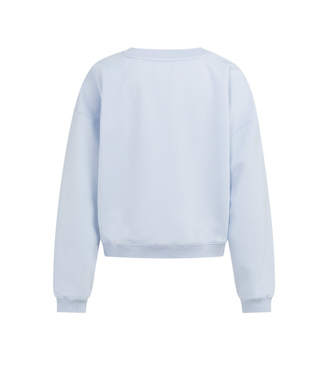 YAYA Lightweight sweater with crew neck - ICE BLUE