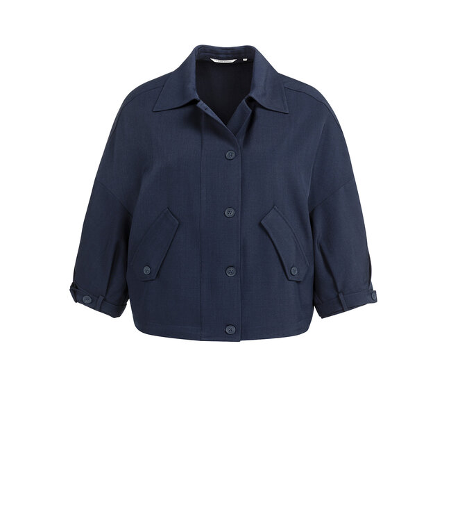 YAYA Blouse jacket with adjustable loop and practical pocket - NAVY BLAZER BLUE