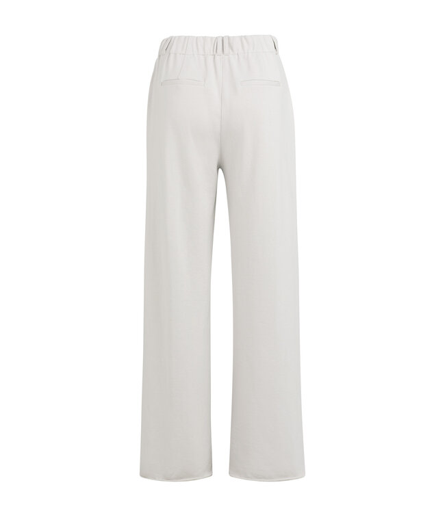 YAYA Jersey wide leg trousers with pleats and drawcord at waist - TEMPLE GRAY