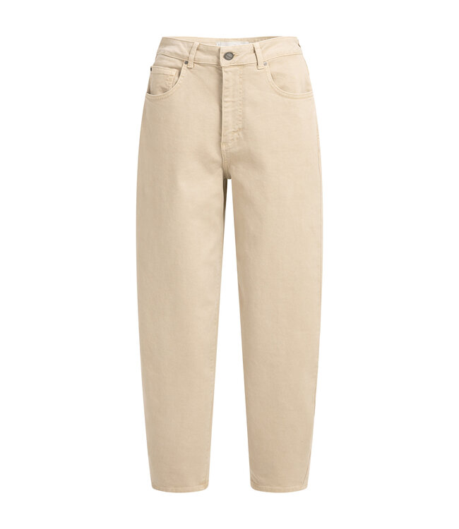 YAYA Barrel jeans with visible back seams and soft wash - DESERT BEIGE