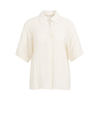 YAYA Top with short raglan sleeves and pearl detail - ECRU