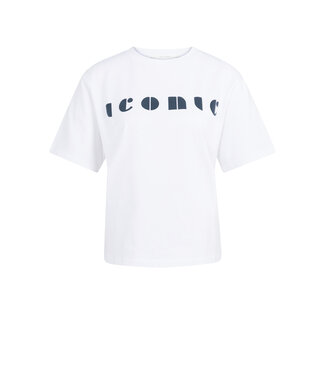 YAYA Boyfriend T-shirt with artwork print - PURE WHITE DESSIN