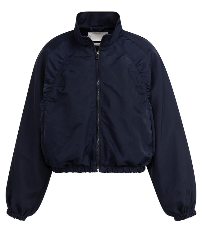 YAYA Short oversized jacket with pleated details - NAVY BLAZER BLUE