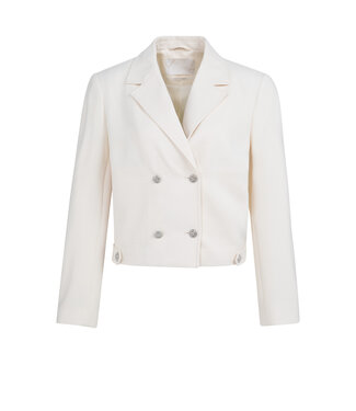 YAYA Short double-breasted blazer jacket - ECRU