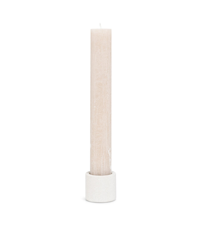 YAYA Cylindrical sandstone candle holder - 5x6 cm - NATURAL