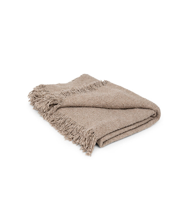 YAYA Soft throw with fringes - DUSTY PINK