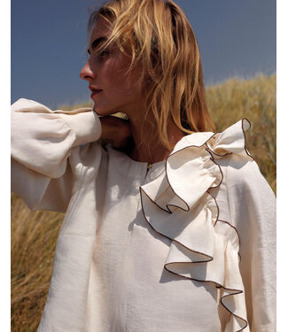 Summum Woman Top long sleeves Modal linen blend