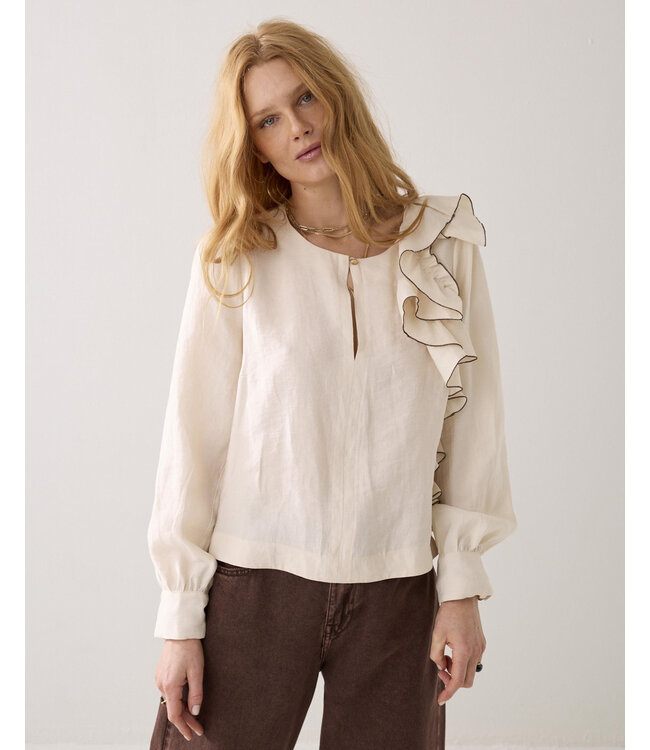 Summum Woman Top long sleeves Modal linen blend