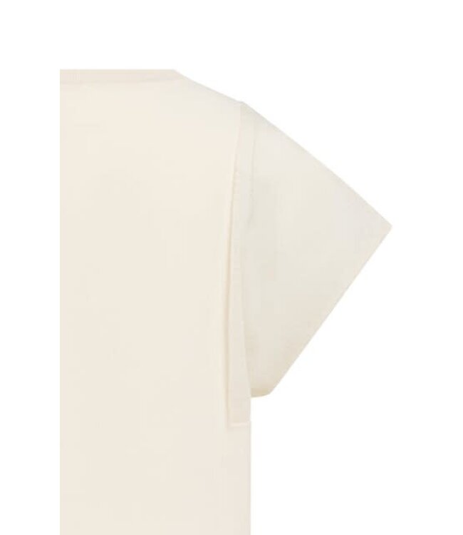 YAYA Sweater with transparent short sleeves - CREME BEIGE