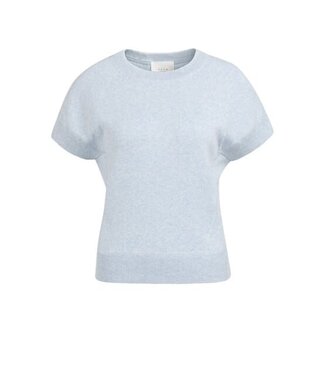 YAYA Sleeveless sweater with stitch details - LIGHT BLUE MELANGE