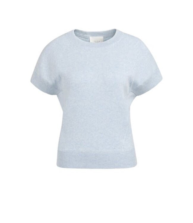 YAYA Sleeveless sweater with stitch details - LIGHT BLUE MELANGE