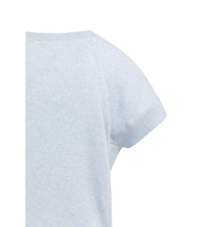 YAYA Sleeveless sweater with stitch details - LIGHT BLUE MELANGE