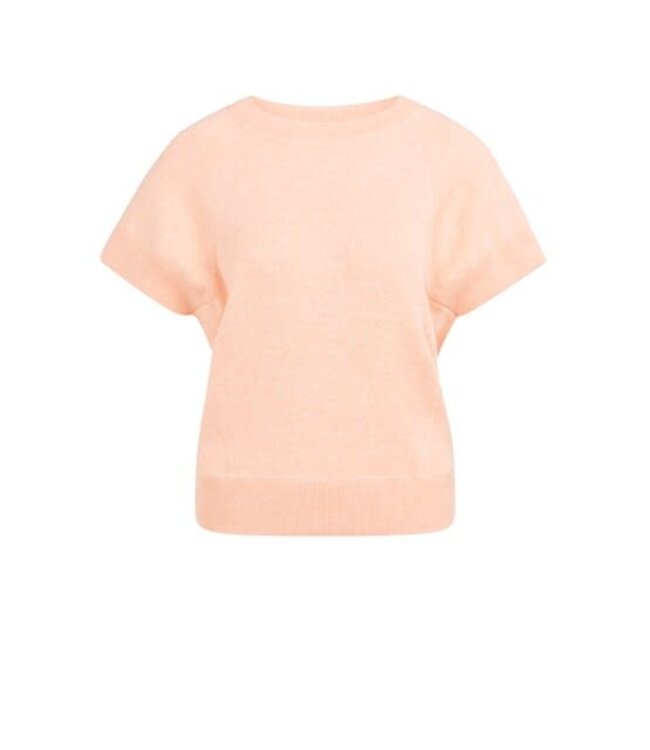 YAYA Sleeveless sweater with stitch details - PEACH PALAZZO ORANGE MELANGE