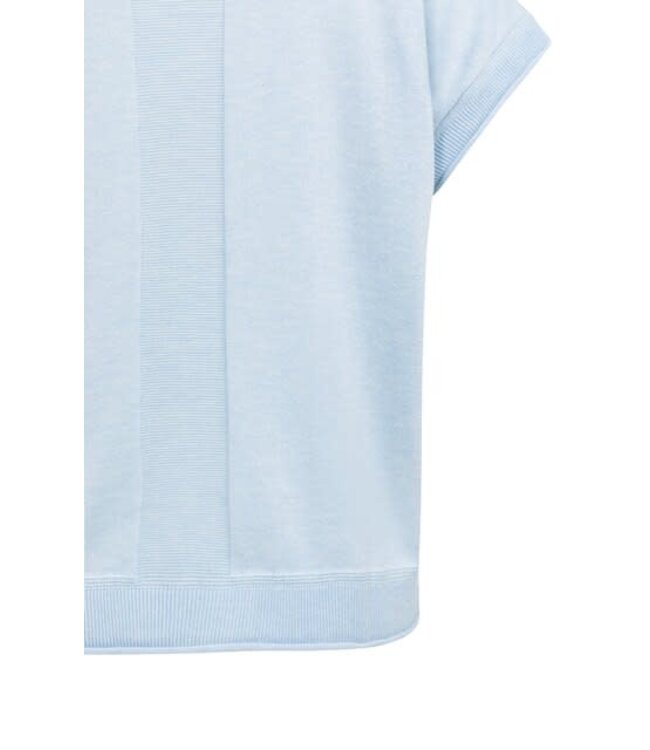 YAYA Knitted sweater with rolled edges - LIGHT BLUE MELANGE