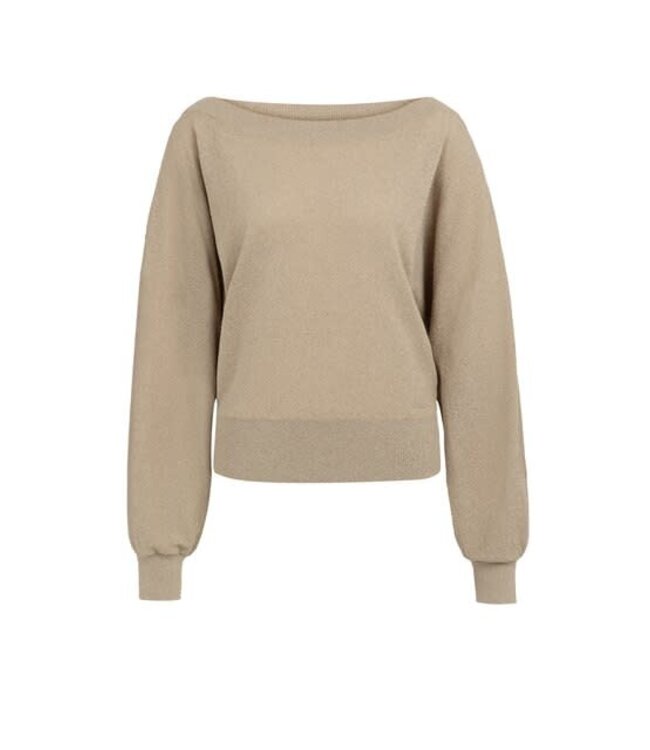 YAYA Batwing towel knit sweater - CREME BEIGE