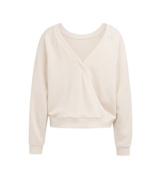 YAYA Sweatshirt with wrap detail at backside - CREME BEIGE