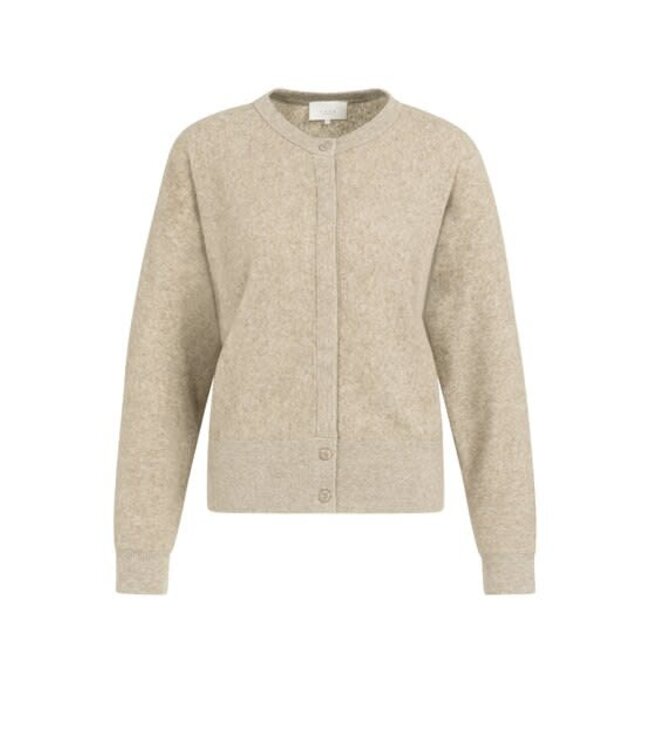 YAYA Towel knitted cardigan - CROCKERY BROWN MELANGE