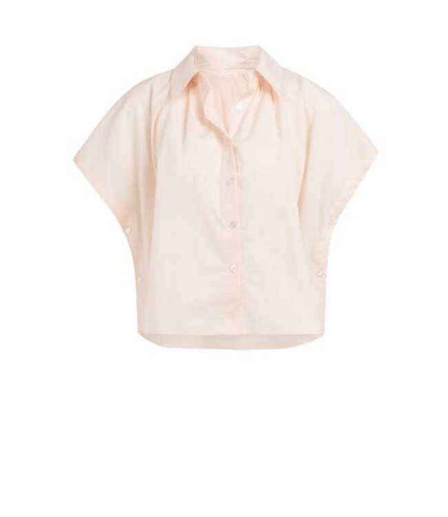 YAYA Sleeveless blouse with button detail - CREME DE PECHE ORANGE