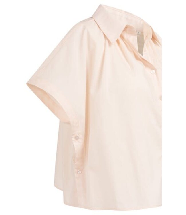 YAYA Sleeveless blouse with button detail - CREME DE PECHE ORANGE