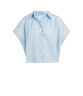 YAYA Sleeveless blouse with button detail - LIGHT BLUE