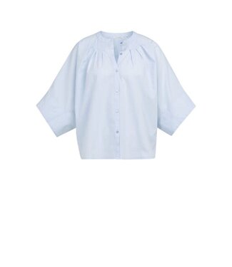 YAYA Batwing blouse with back pleats - LIGHT BLUE