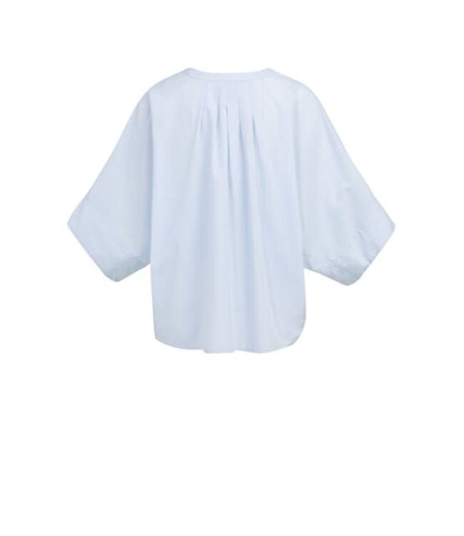 YAYA Batwing blouse with back pleats - LIGHT BLUE