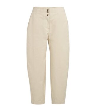 YAYA High waist barrel leg trousers with button detail - WARM DUST SAND