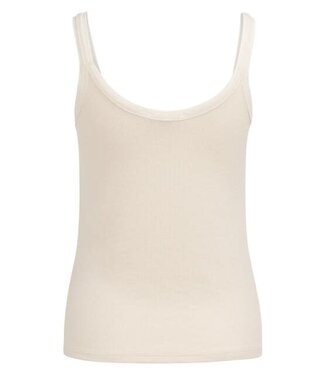 YAYA Singlet with mesh edge - CREME BEIGE