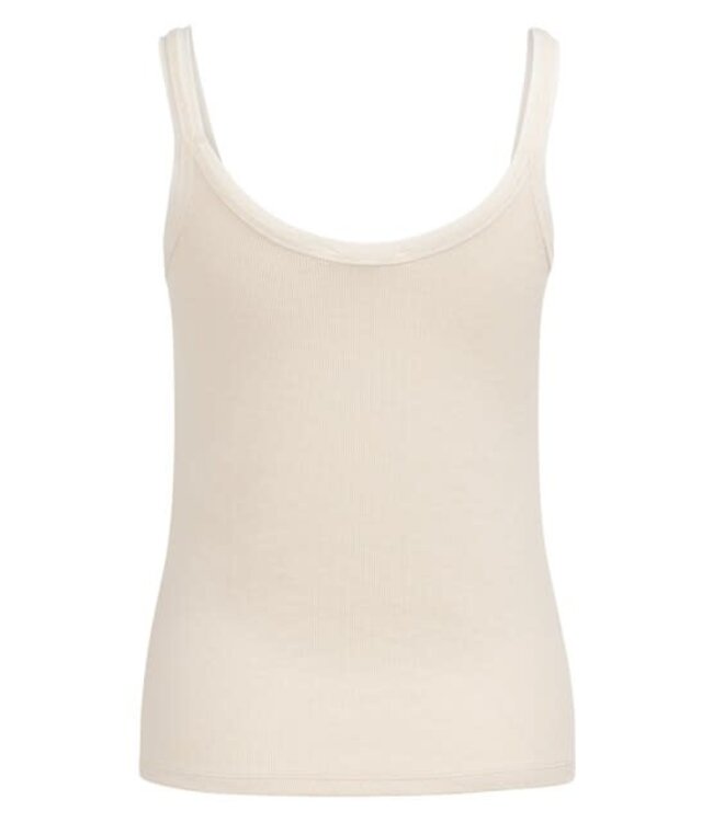 YAYA Singlet with mesh edge - CREME BEIGE
