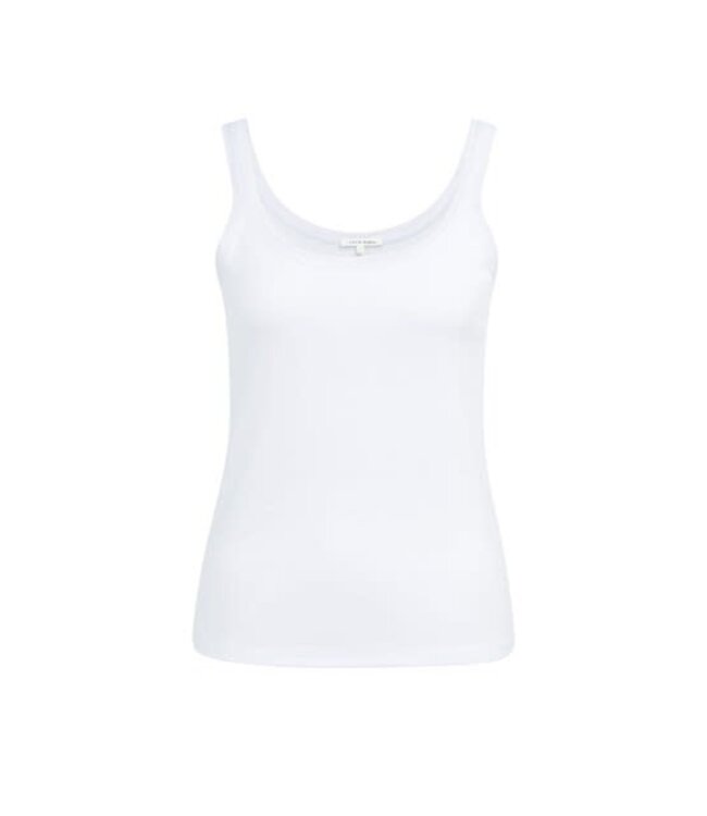 YAYA Singlet with mesh edge - PURE WHITE