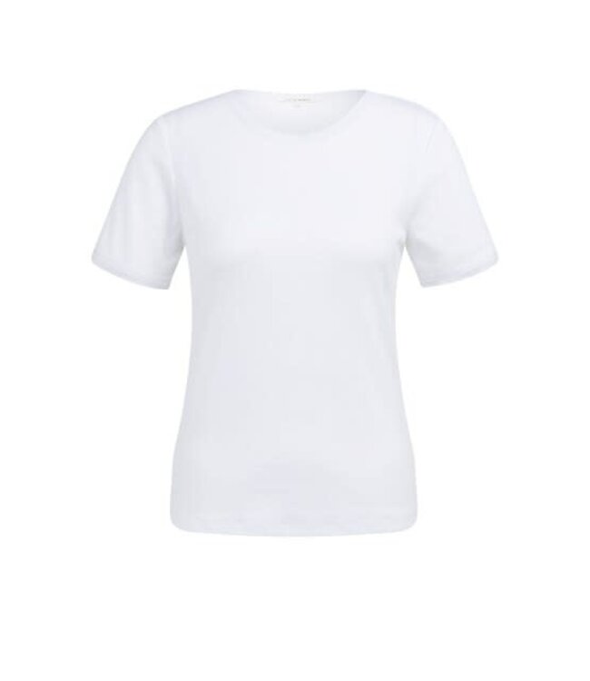 YAYA T-shirt with mesh edge - PURE WHITE