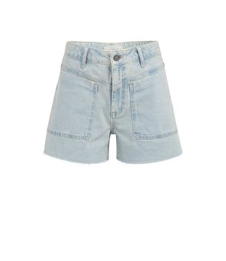 YAYA Loose fit colored worker shorts - LIGHT DENIM