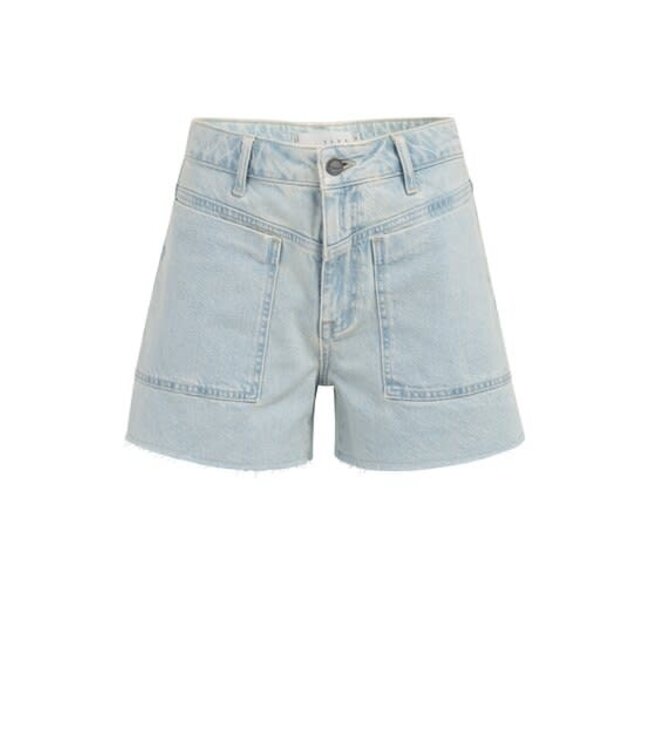 YAYA Loose fit colored worker shorts - LIGHT DENIM