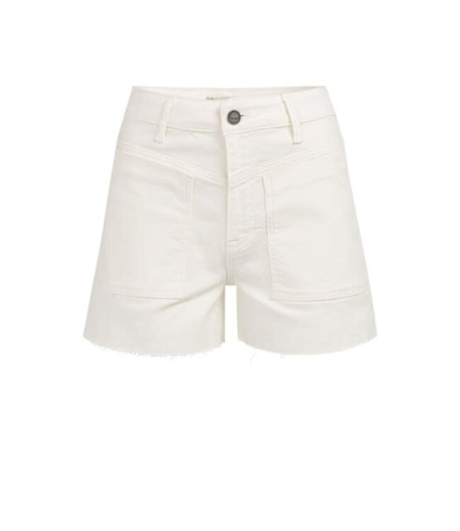 YAYA Loose fit colored worker shorts - WHITE DENIM