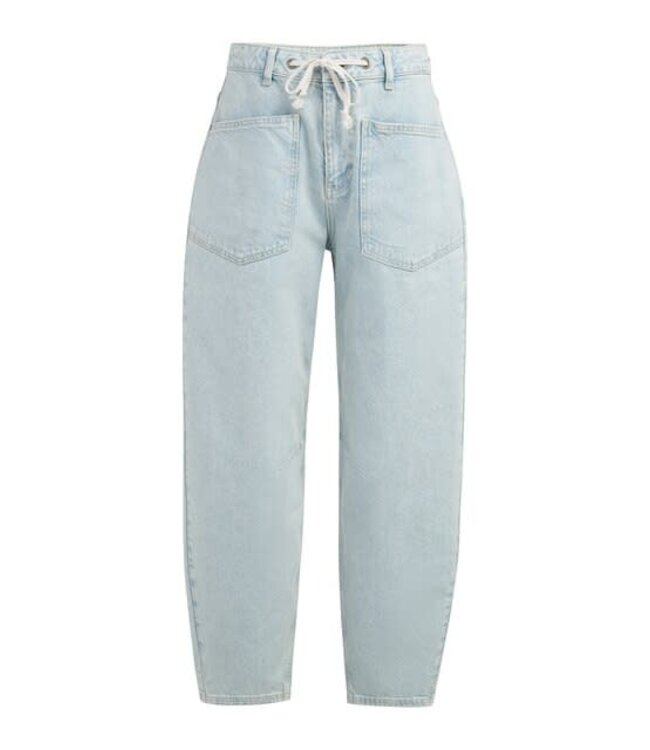 YAYA Colored worker denim w. cord - LIGHT DENIM
