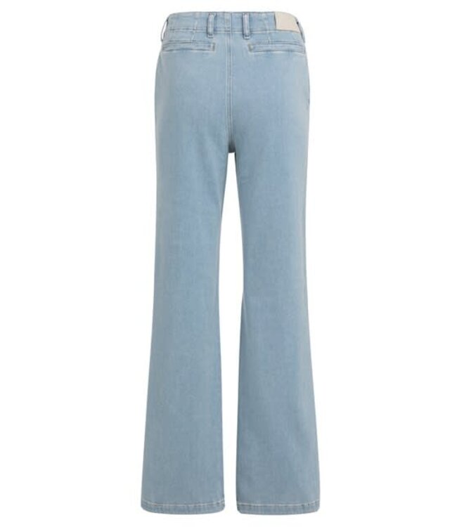 YAYA Chino jeans with straight legs and welt pockets (L32) - MID BLUE DENIM