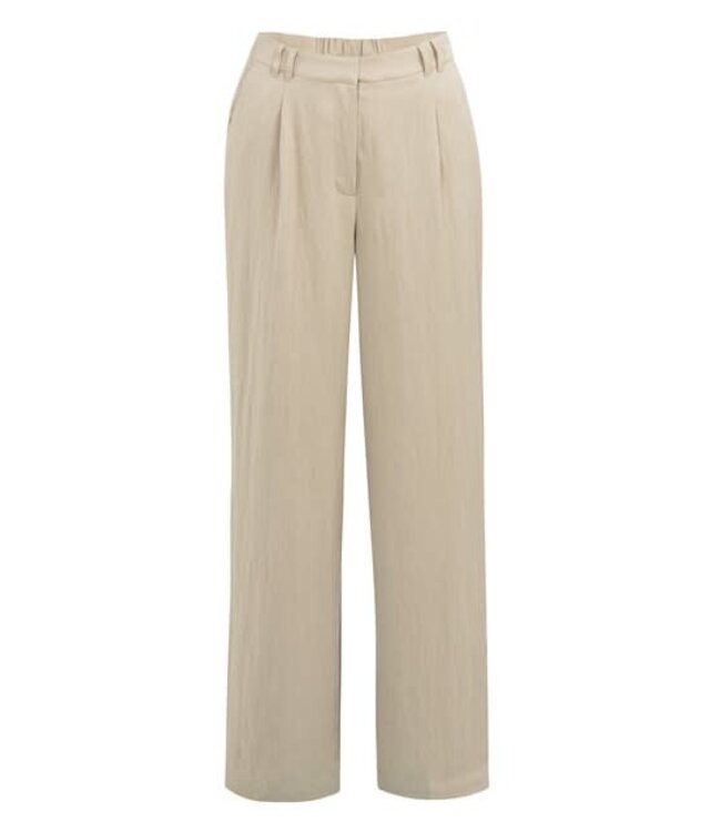 YAYA Woven wide leg trousers with pleaths - L32 - CROCKERY BROWN