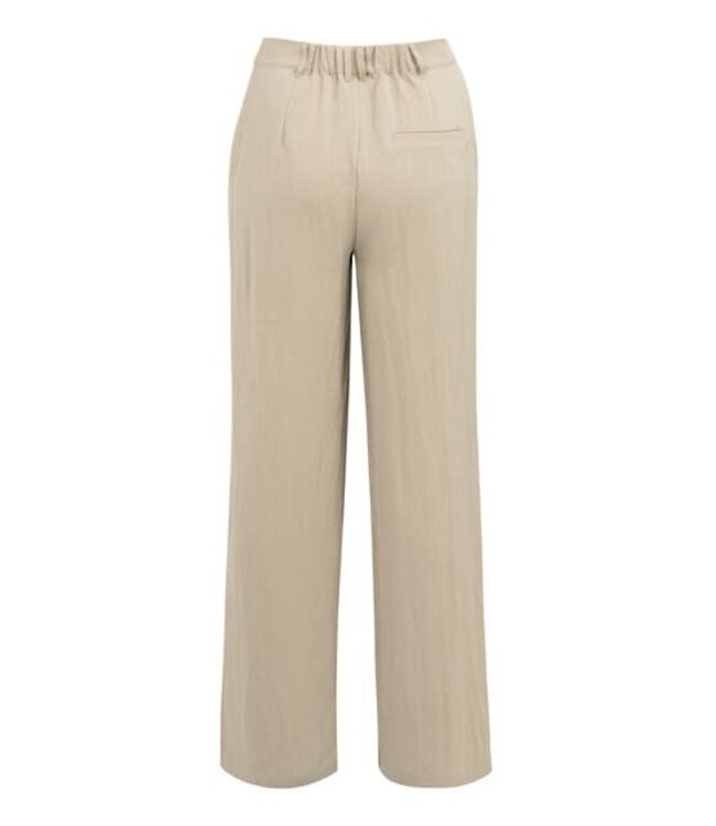 YAYA Woven wide leg trousers with pleaths - L32 - CROCKERY BROWN