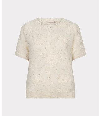 Esqualo Sweater embroidery flowers Off White XS
