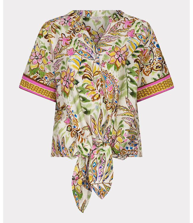 Esqualo Blouse knot Jungle print Print 34